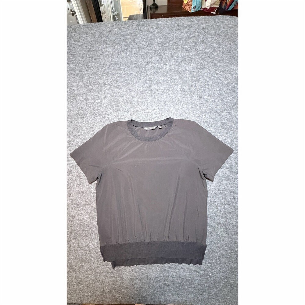 Athleta Zephyr Tee Womens Size M Black Lightweight Short Sleeve Crewneck